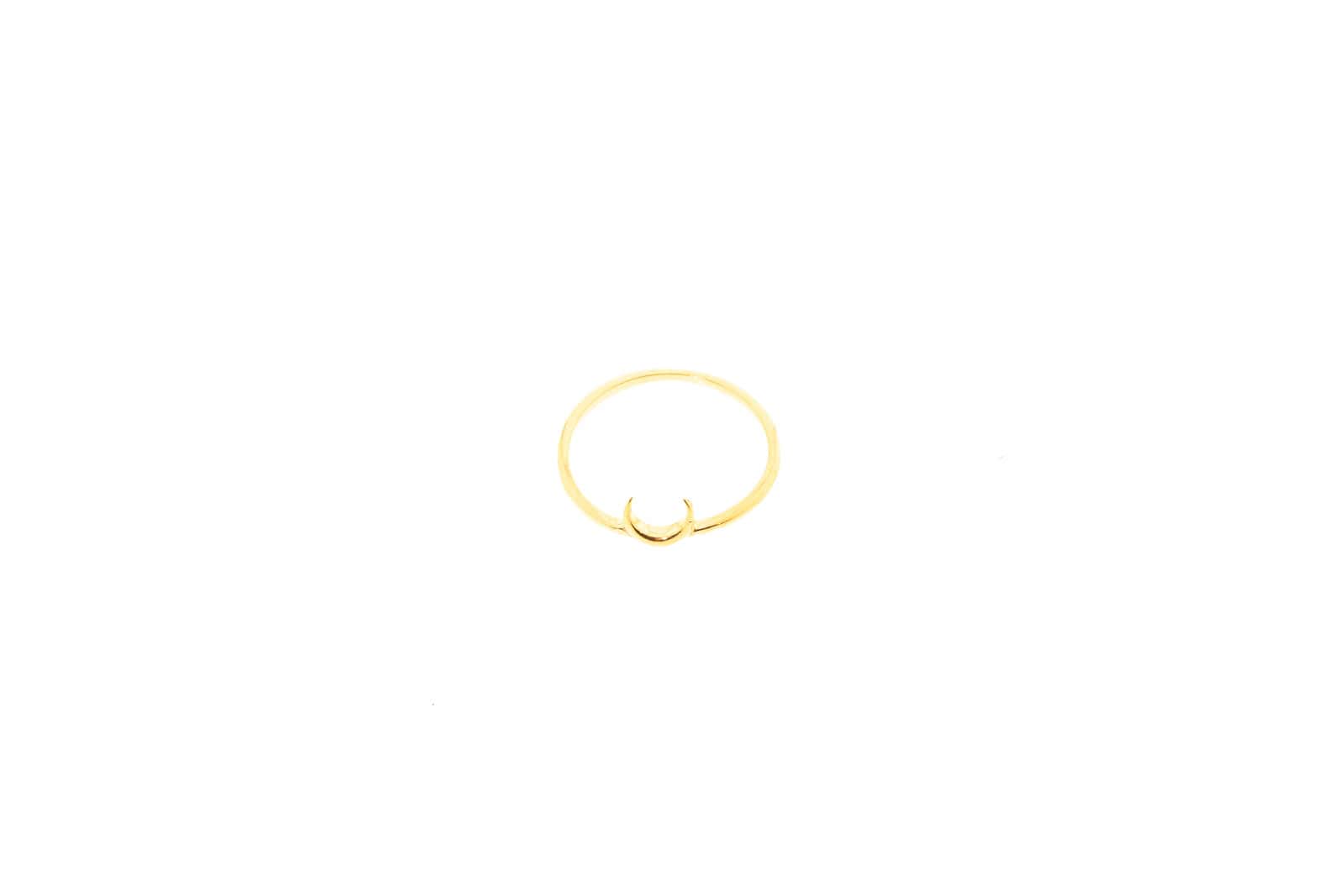 Fingerring Halbmond aus Messing 24k Vergoldet