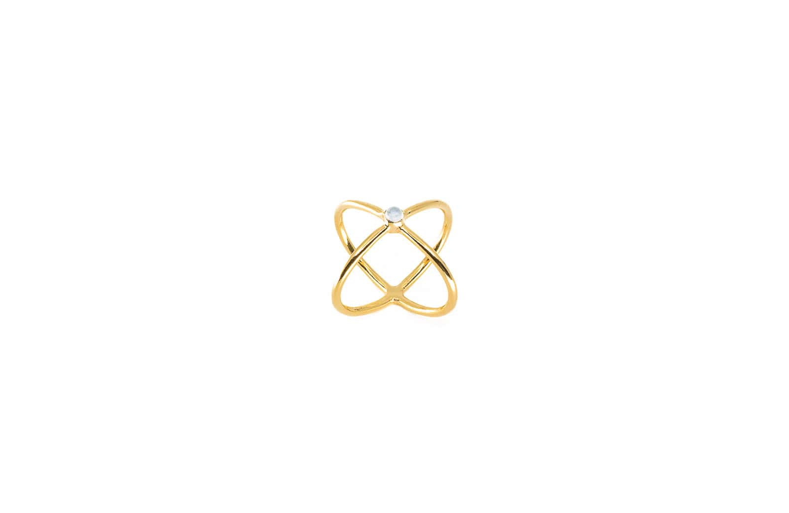 Ring Aura 24k vergoldet mit Halbedelstein