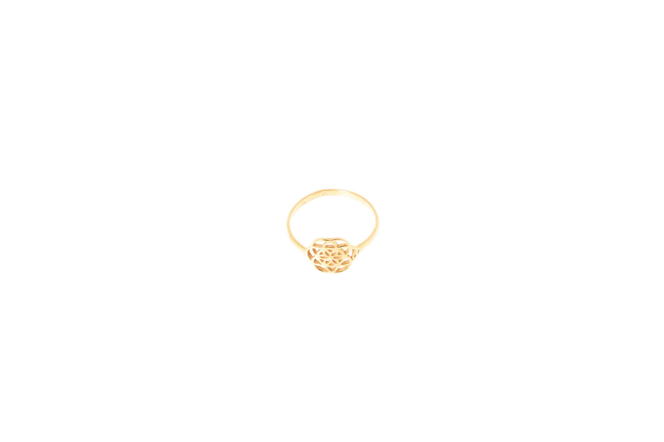 Messing Ring 24k Vergoldet mit dem Samen des Lebens