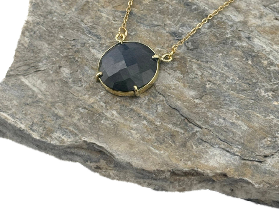 Edelsteinkette Messing Labradorit