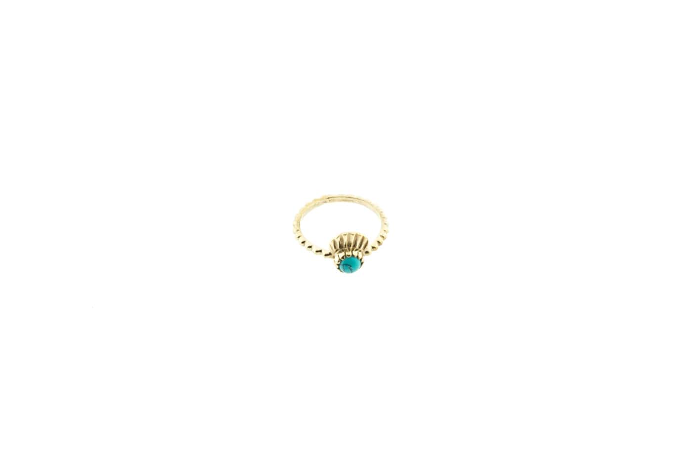 Ring Solace aus nickelfreiem Messing mit Halbedelstein