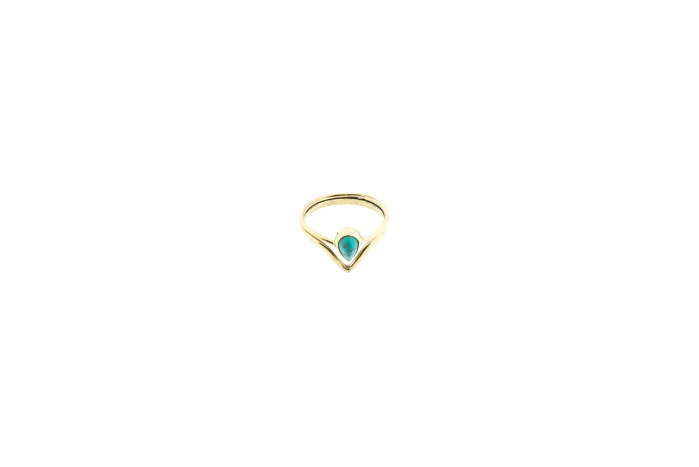 Ring Ayana aus nickelfreiem Messing mit Halbedelstein