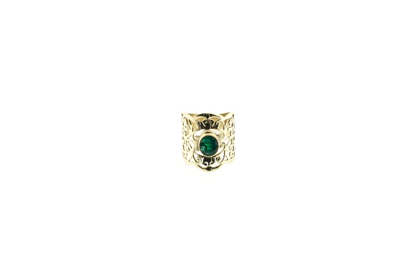 Anima ring in nickel-free brass with semi-precious stone
