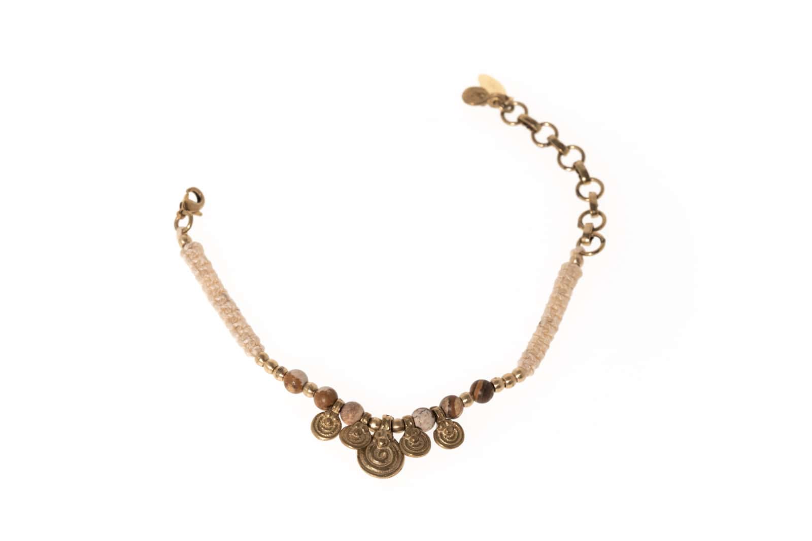 Bracelet Veda avec jaspe en laiton