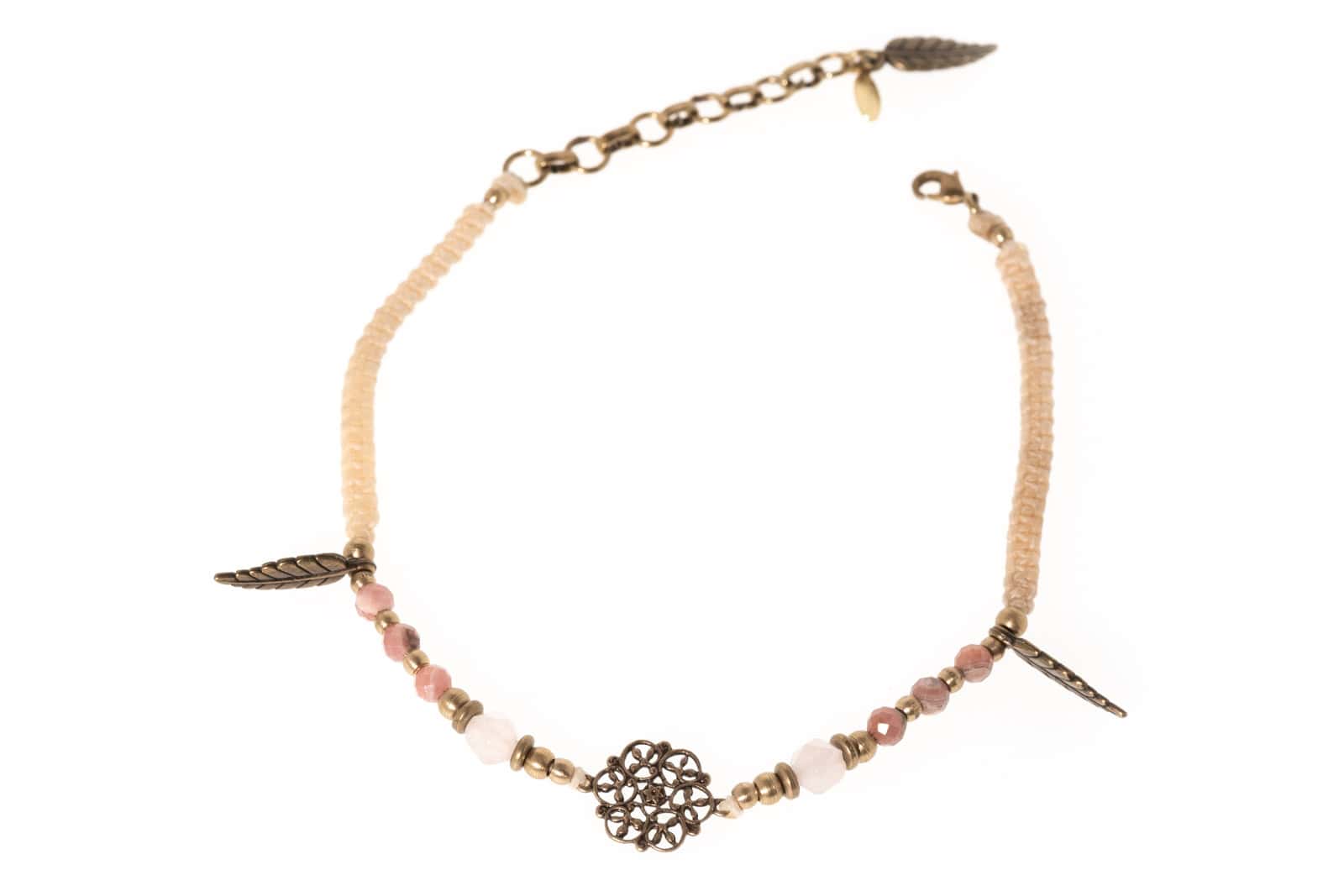 Handgemachte Fusskette aus Messing mit  Ornament
