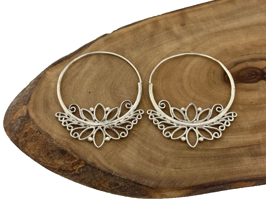 Silber Ohrringe Lotus