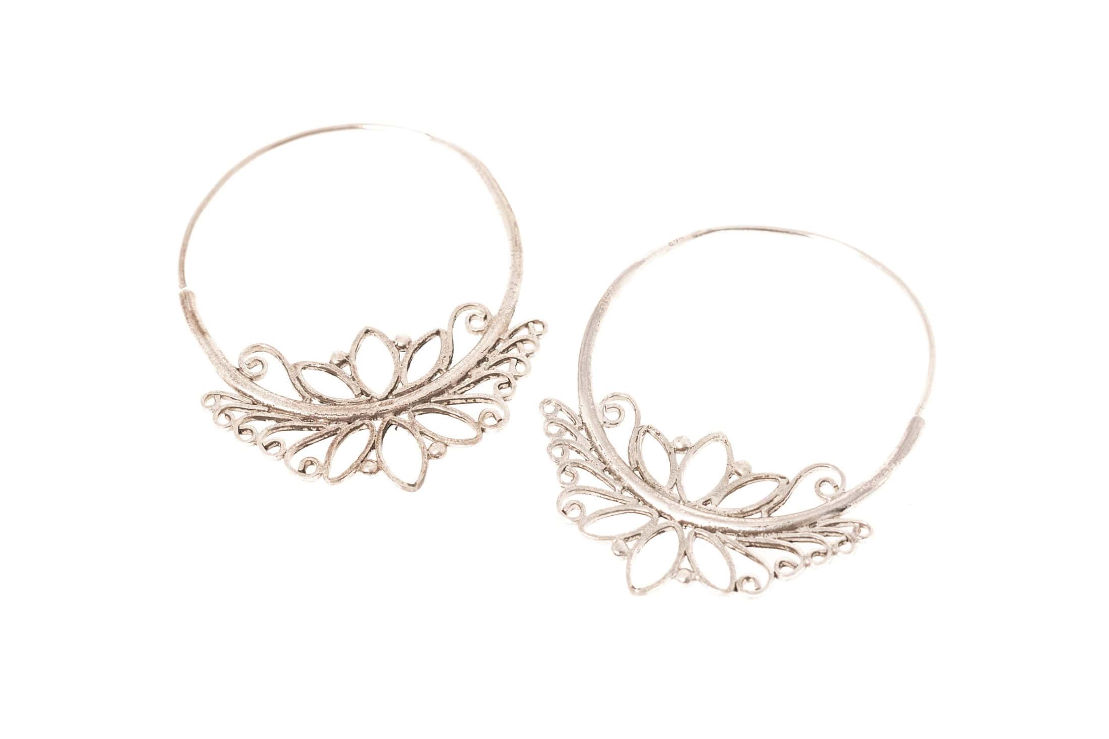 Silber Ohrringe Lotus