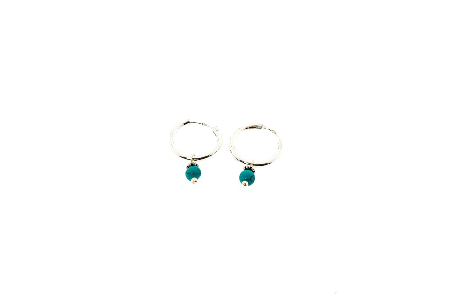 Boucle d'oreille Tula argent 925 avec turquoise