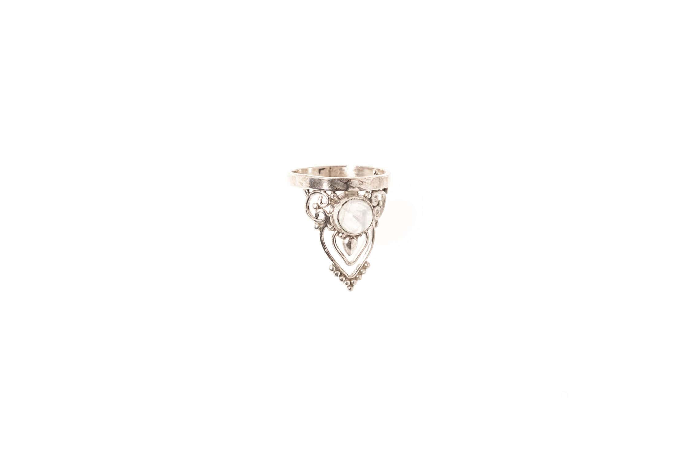 Ring Arya Silber mit Labradorit oder Mondstein