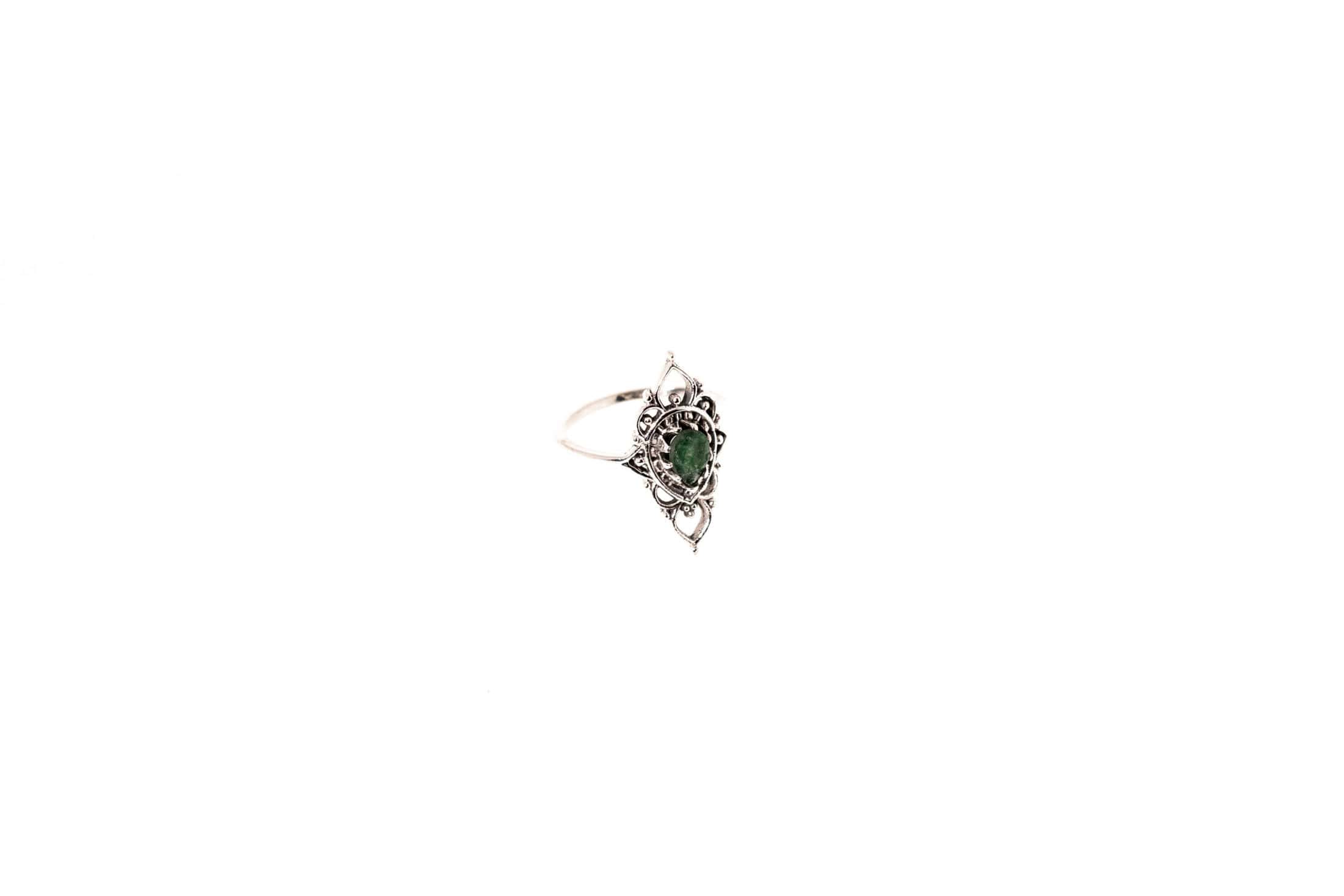 Ring Ziva Silber 925 mit grünem Edelstein