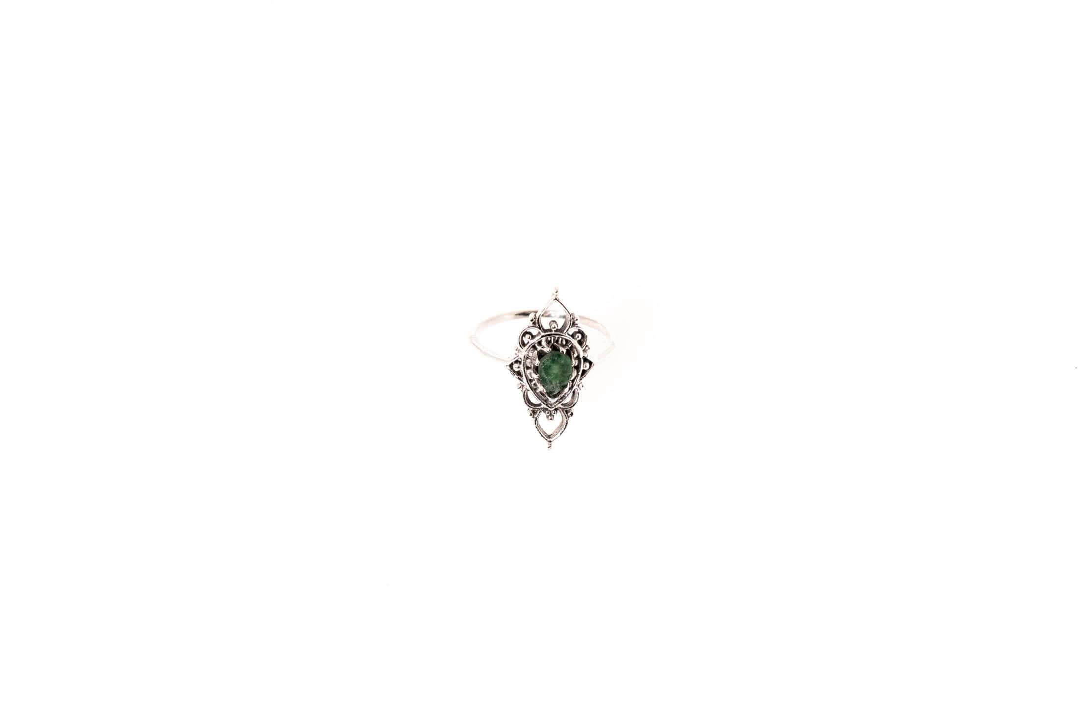 Ring Ziva Silber 925 mit grünem Edelstein