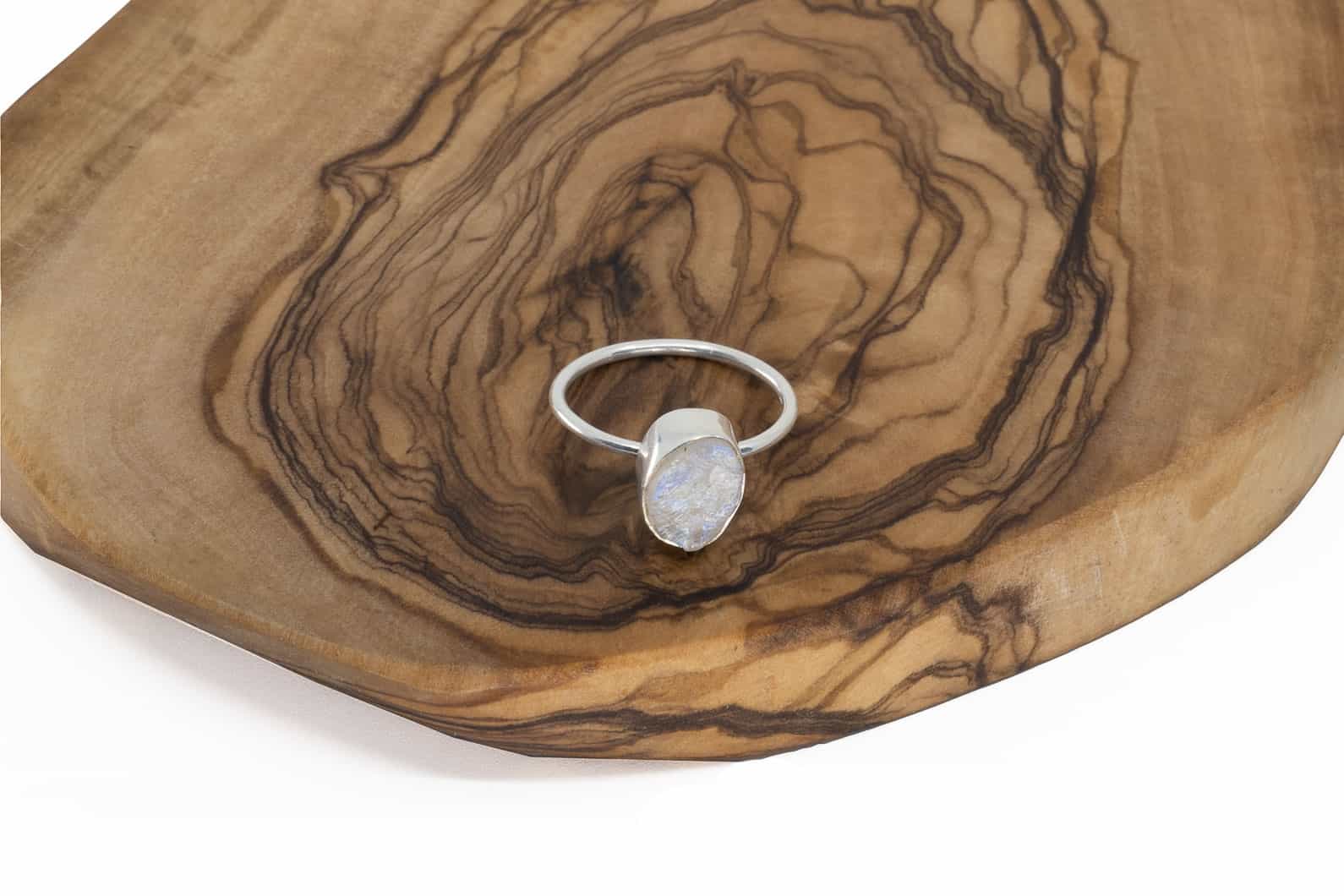 Ring Leva Silber 925 mit Labradorit oder Rosenquarz
