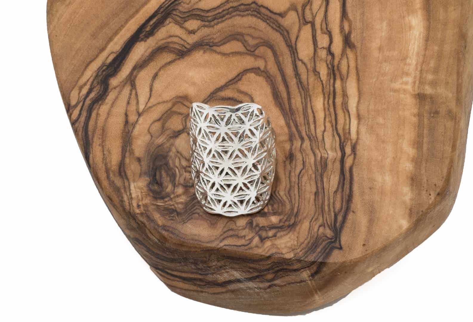 Ring Lumis Silber 925 mit Blume des Lebens