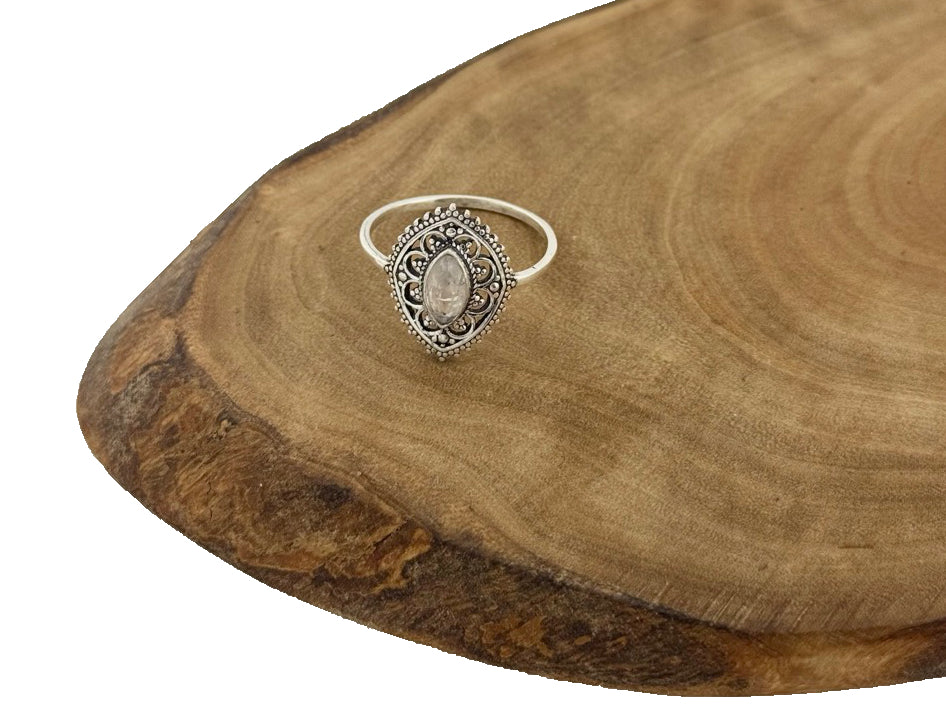 Silber Ring Mondstein
