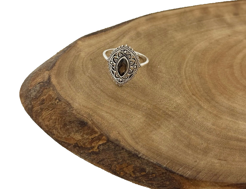 Silber Ring Rauchquarz