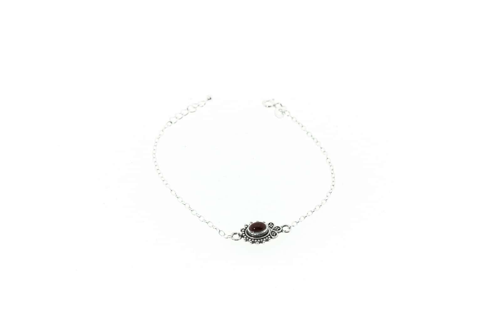 Armband aus Silber 925 mit Rotem Jaspis als Blume