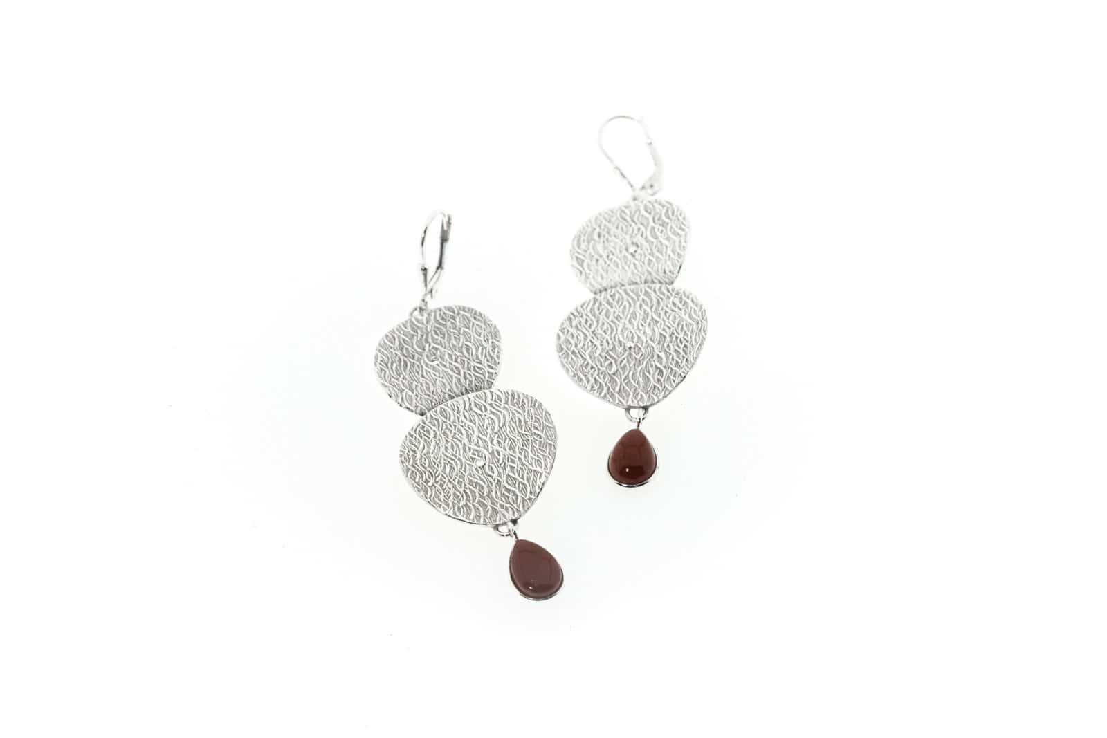 Silber Ohrringe roter Jaspis