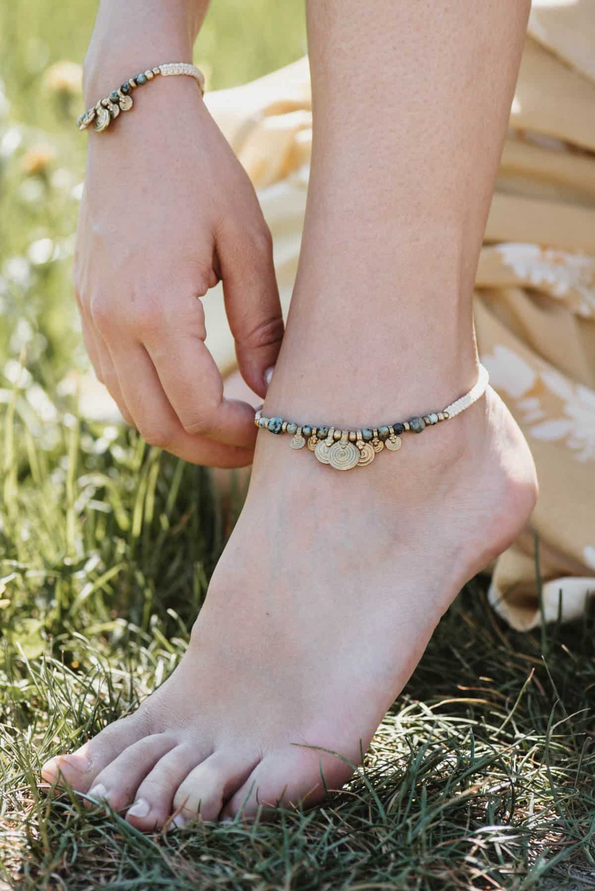 Fusskette Bindi mit Afrikanischem Türkis