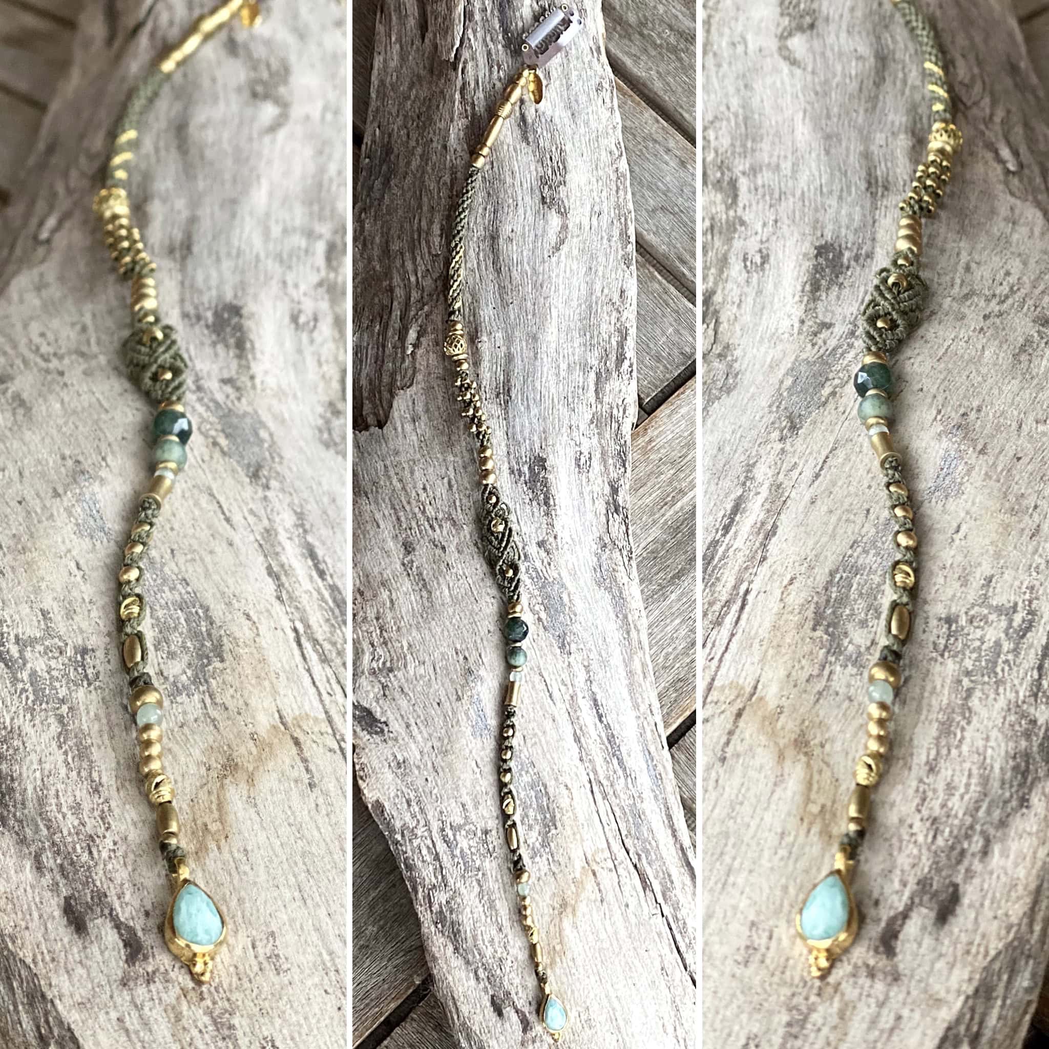 Klick-In Trenza in Olive mit Amazonit