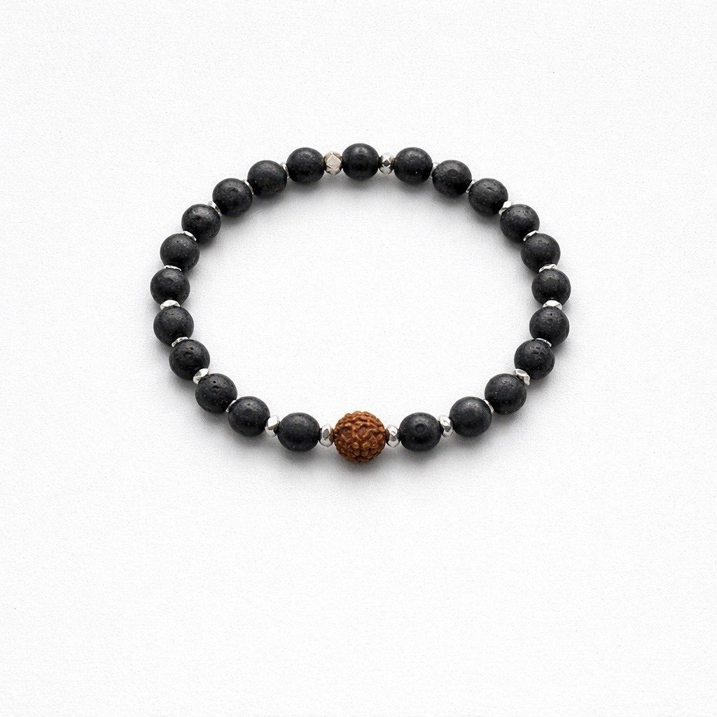 Herrenarmband Kael mit Lavastein