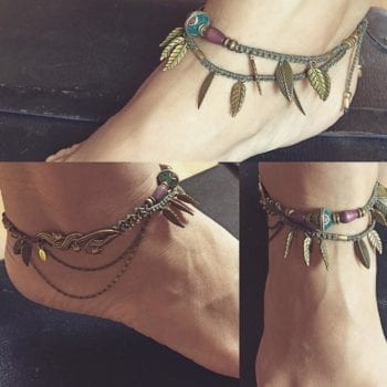 Fussschmuck, Fusskette, Makramee