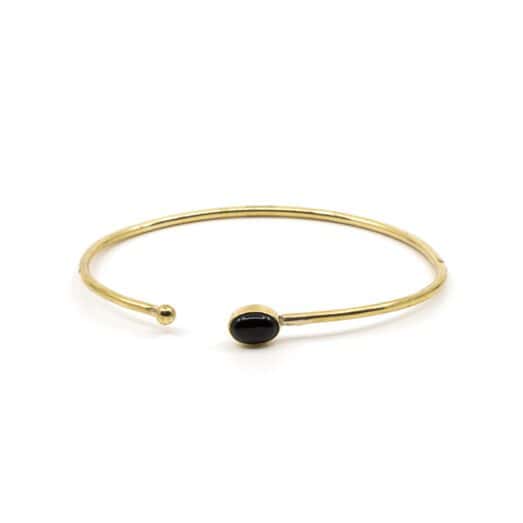 Armreif aus Messing mit Halbedelstein in diversen Varianten