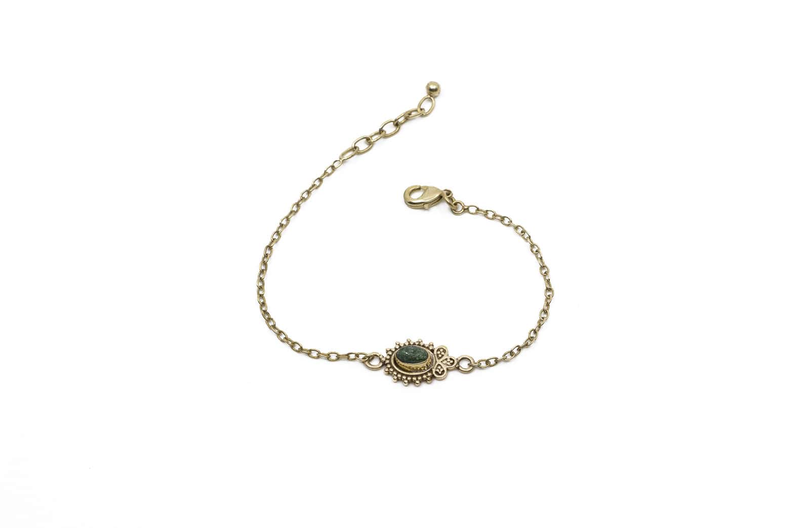 Armband aus nickelfreiem Messing mit Emerald