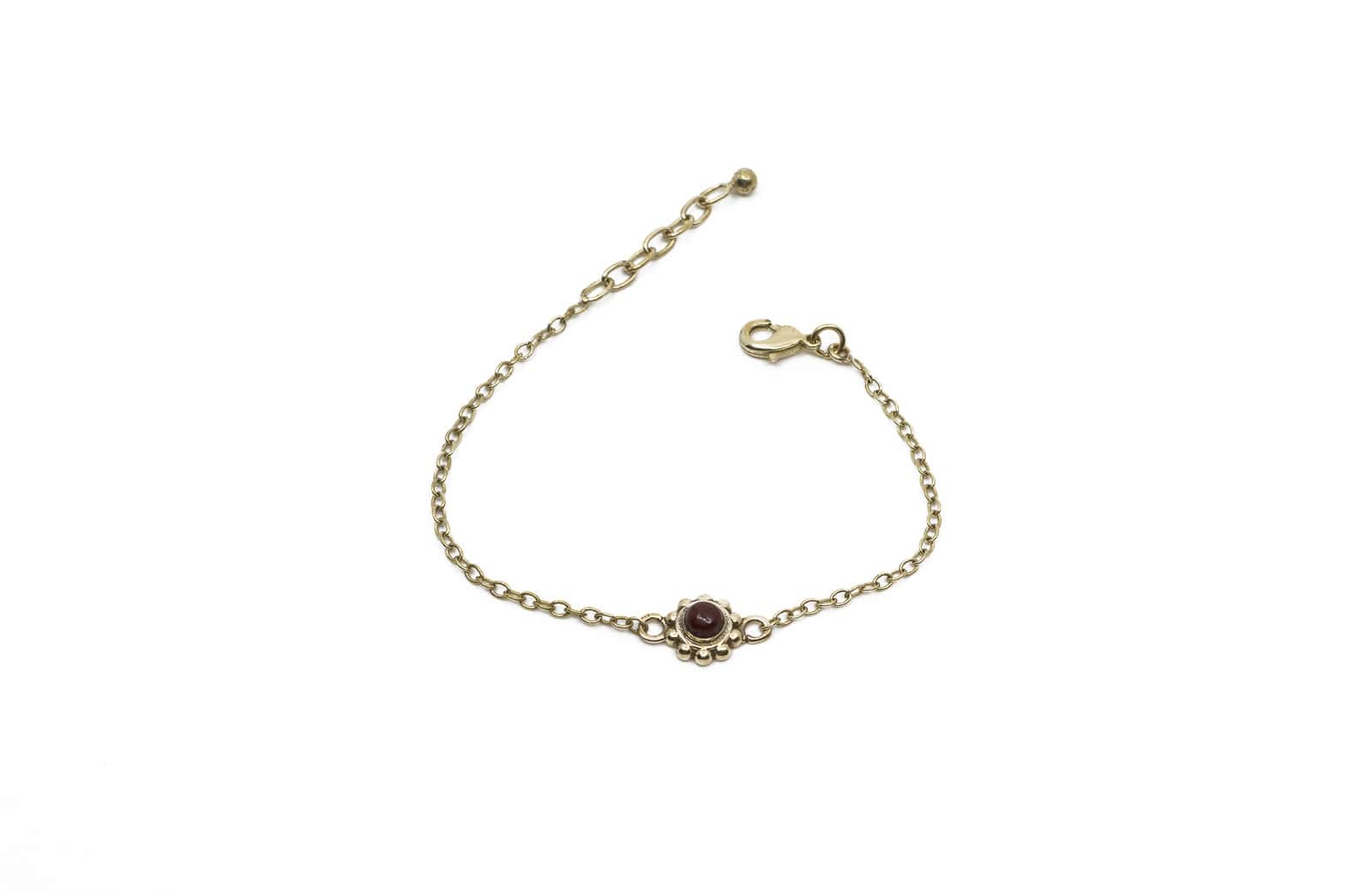 Armkette aus nickelfreiem Messing mit Rotem Jaspis
