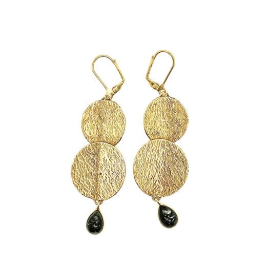 Ohrring aus nickelfreiem Messing mit einem Halbedelstein Aventurin/roter Jaspis/Labradorit/Mondstein