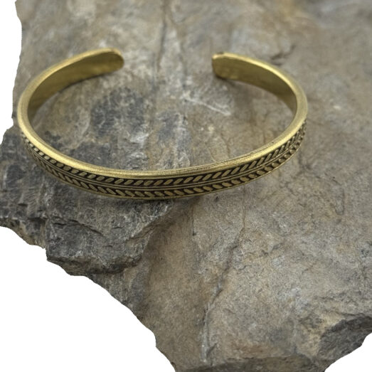 Herren Armreif Messing Feder