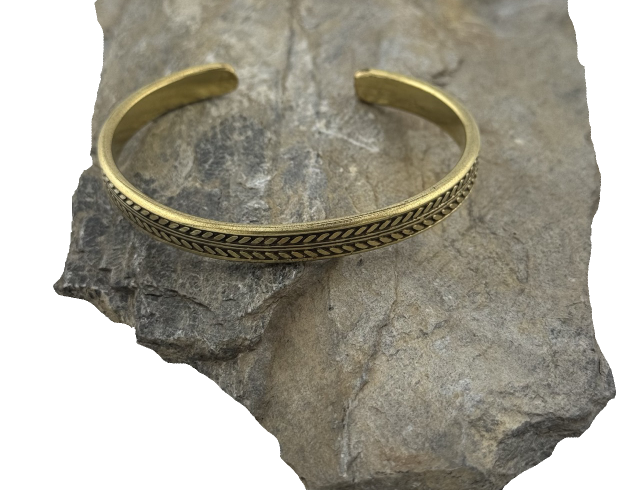 Herren Armreif Messing Feder