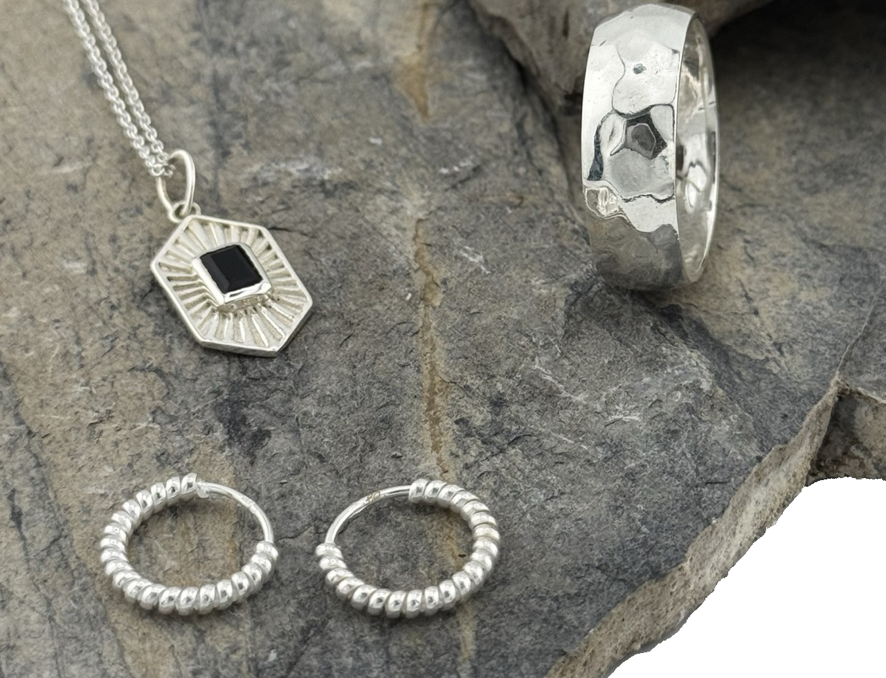 Herren Halskette Silber Onyx