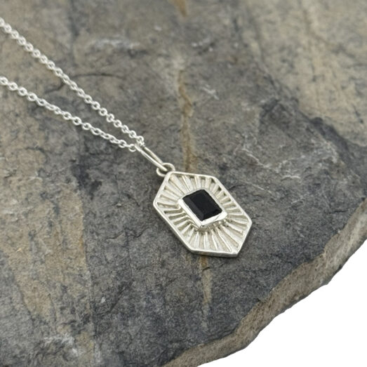 Herren Halskette Silber Onyx