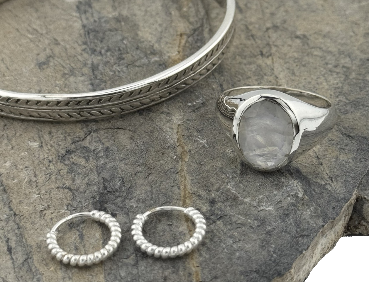 Herrenring Silber Mondstein