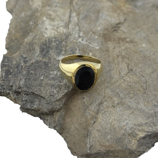 Herrenring Messing Mondstein