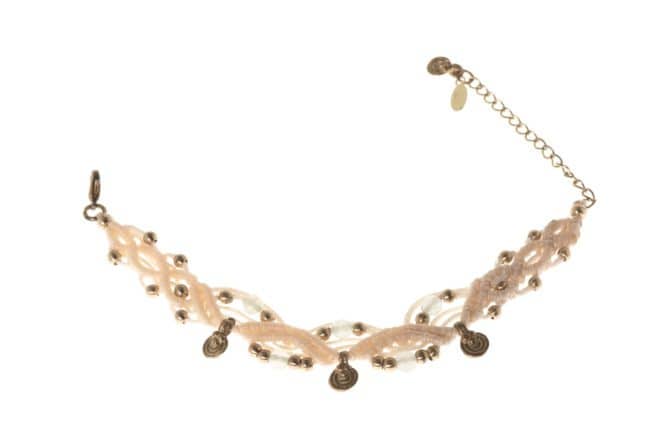 Makramee Armband mit Messing und Halbedelstein Aventurin
