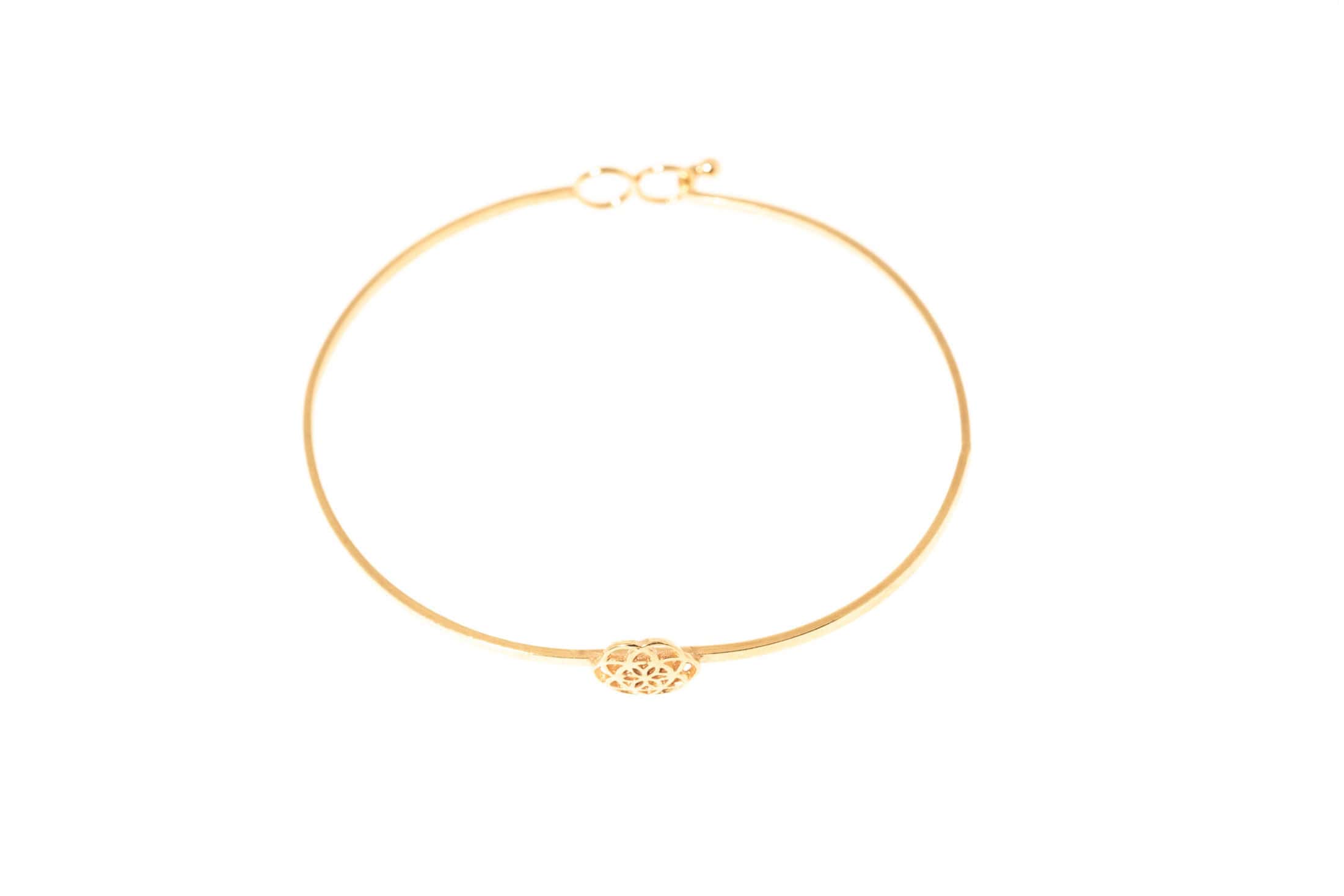 Bangle Messing 24K vergoldet Samen des Lebens