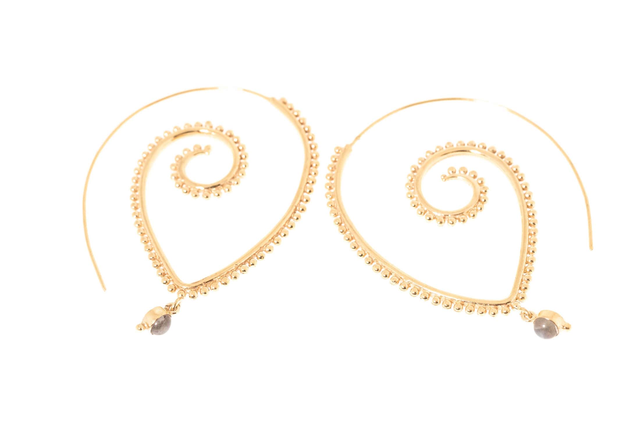 Messing Ohrring vergoldet G-E16 – Bild 5