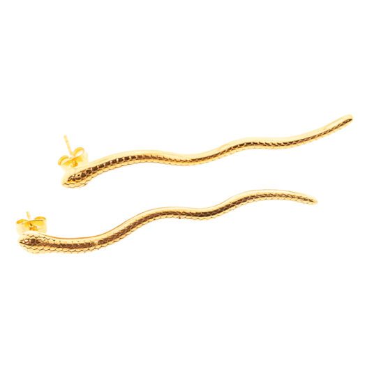 Ohrstecker Snake aus Messing 24k Vergoldet G-E52