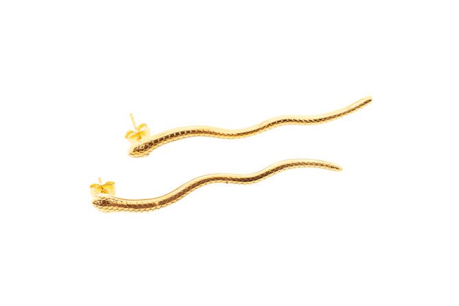 Ohrstecker Snake aus Messing 24k Vergoldet G-E52