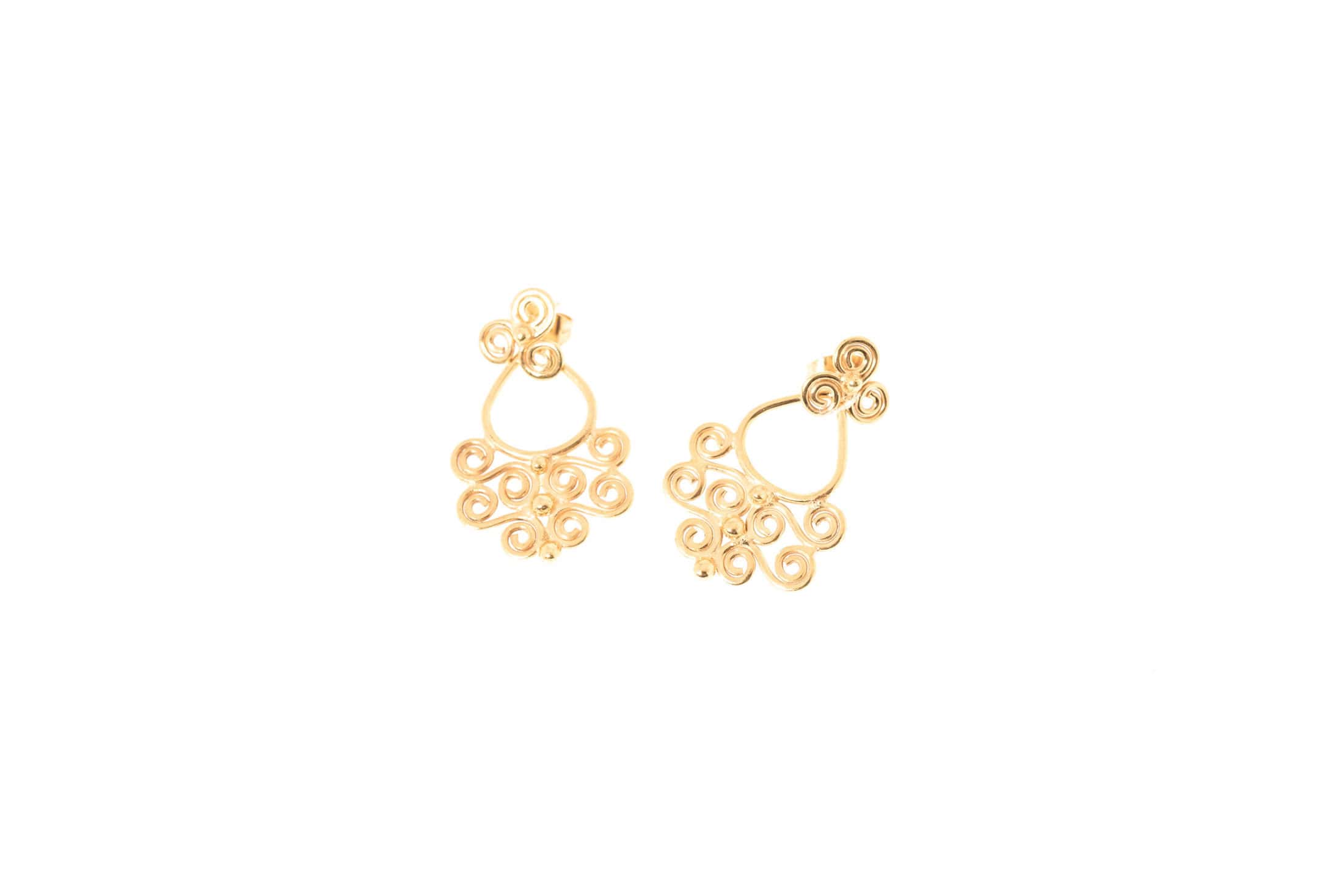 Messing Ohrring vergoldet G-E6 – Bild 2