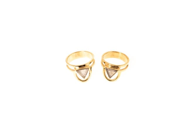 Ring aus Messing 24k Vergoldet mit Halbedelstein in zwei Varianten
