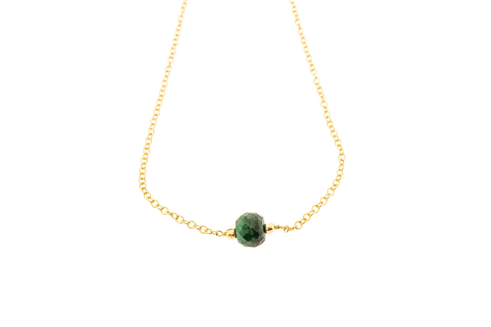 Messing Halskette vergoldet mit Emerald G-H8 – Bild 2