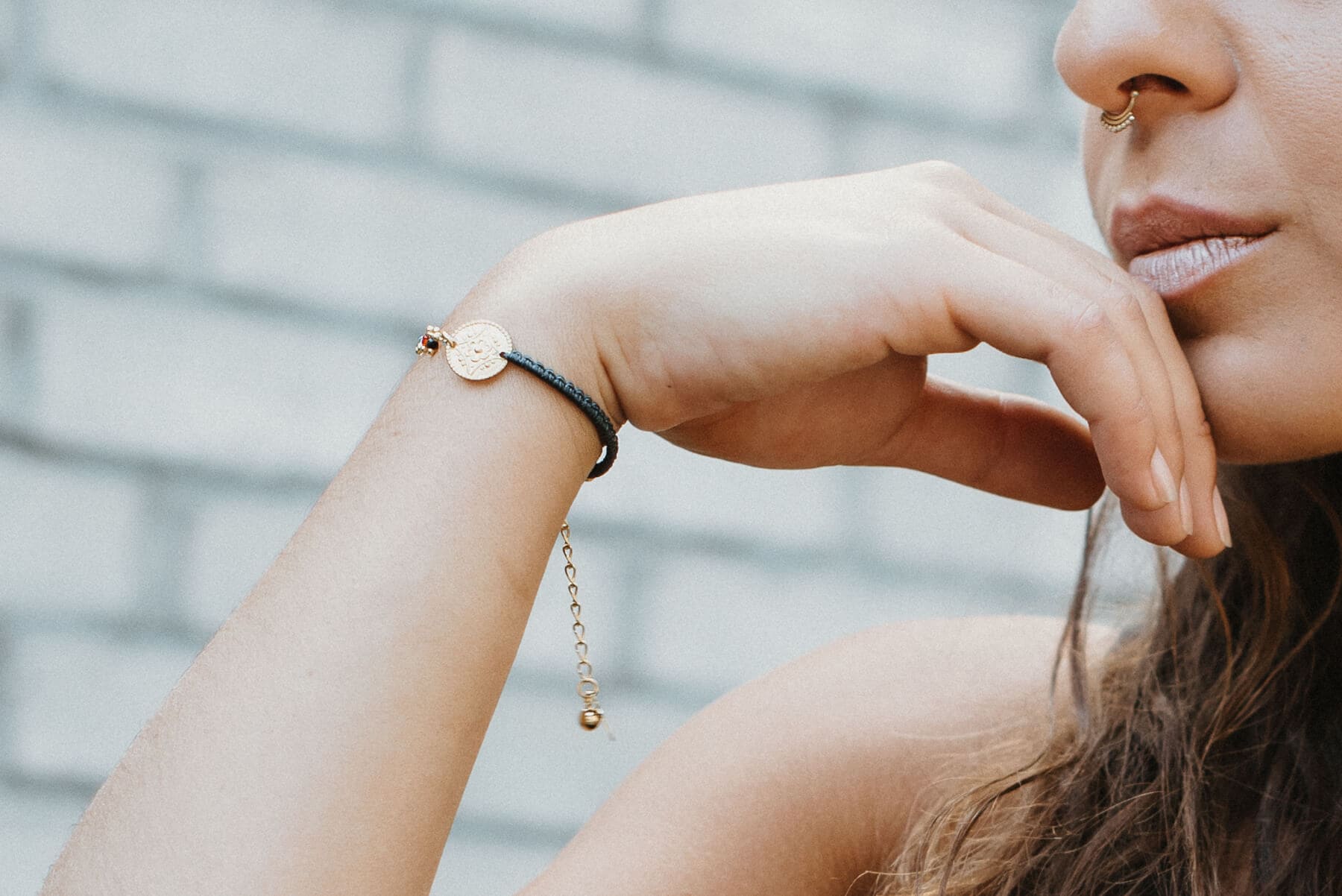Boho-Armband aus Messing vergoldet 24k