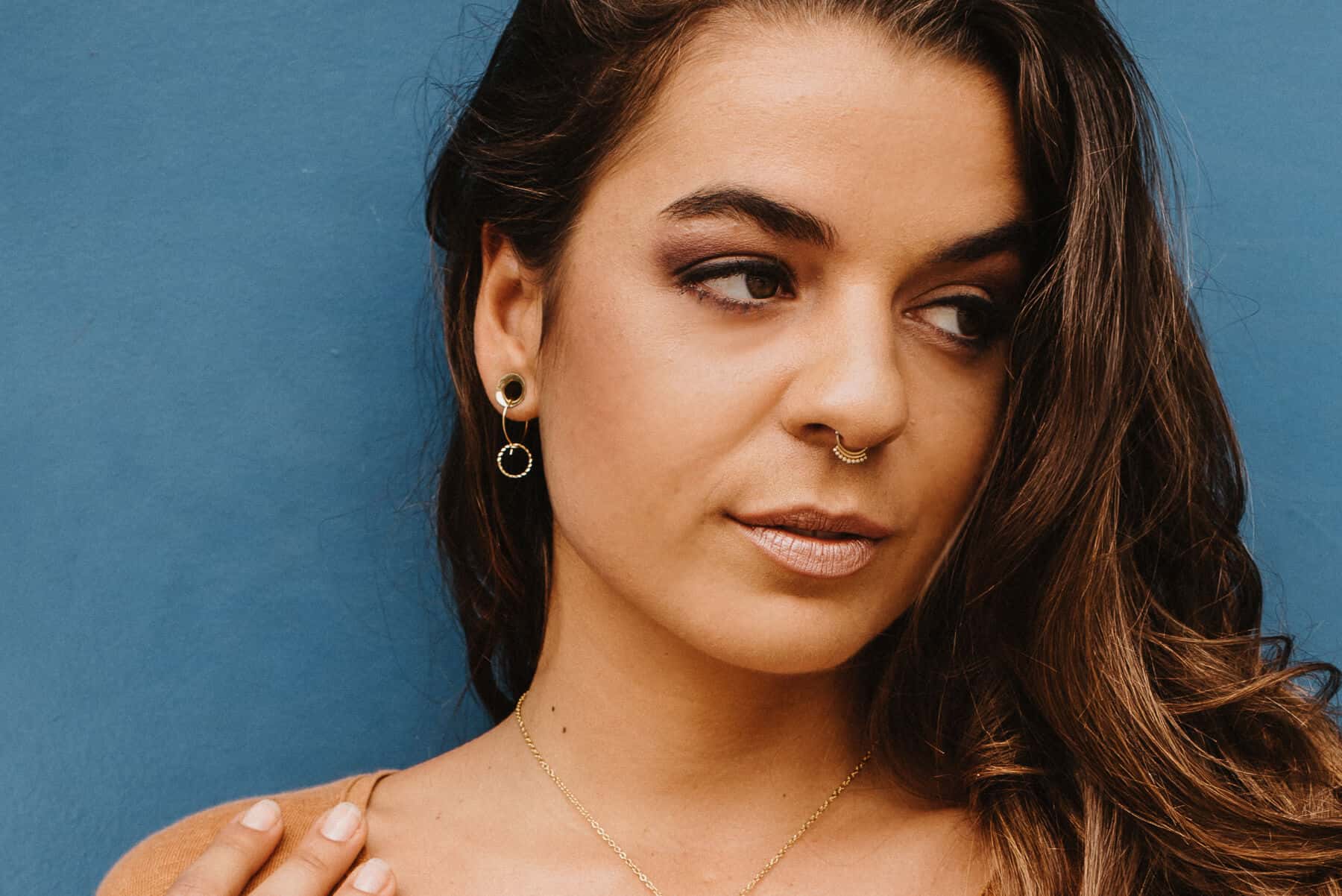 Ohrringe Messing 24k vergoldet mit einem Kreis