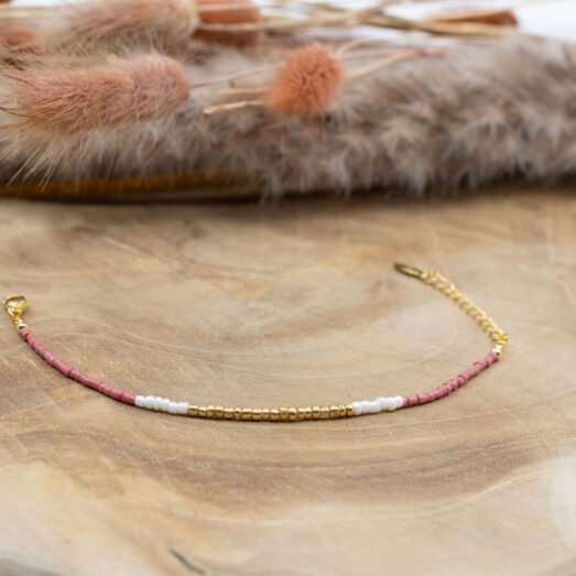 Armband Messing vergoldet mit verschiedenen Rocailles Perlen