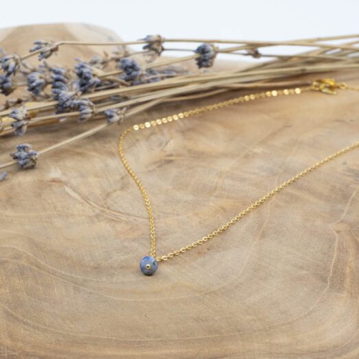 Halskette Sky aus Messing 24k Vergoldet mit Lapislazuli
