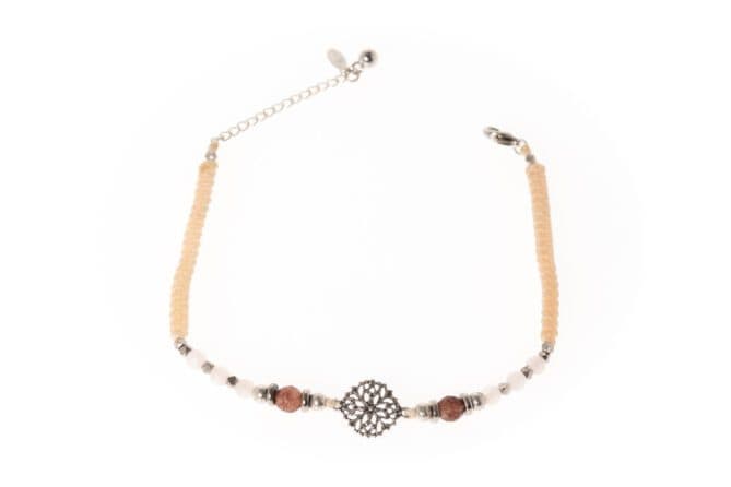 Fusskette mit Ornament N-F1-Ecru