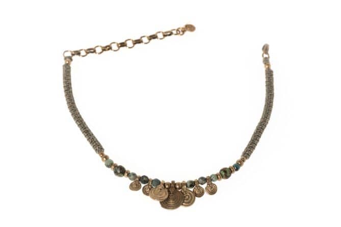 Fusskette mit Spiralen N-F4-Olive