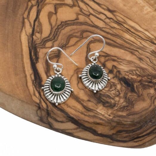 Silberohrring mit Edelstein in 3 Varianten